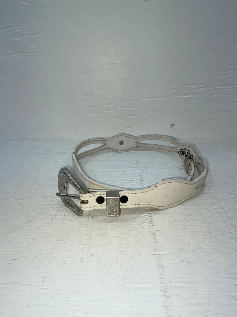 New White Genuine Leather Acme Silver Pendent 24” Belt #AB441 NN-41