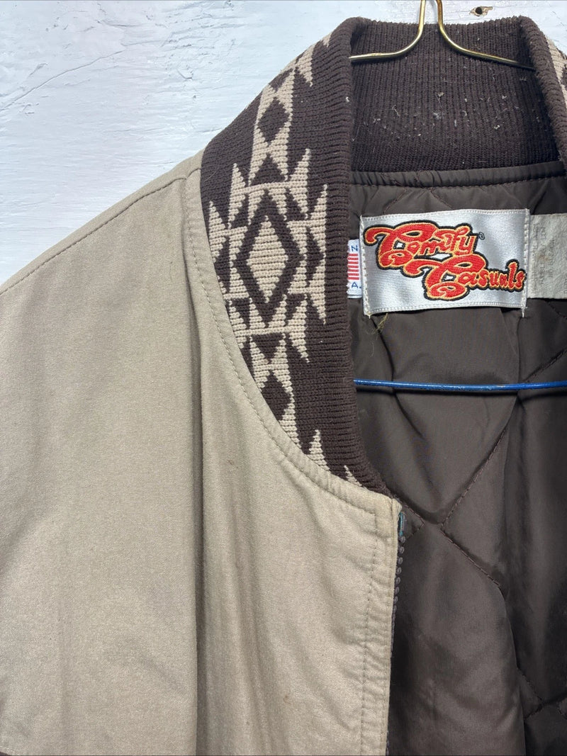 New Men’s Comfy Casuals Brown Western Design Jacket Vest XL J-56