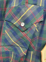 New Men’s ELY Plains Green Plaid Long Sleeve Pearl Snap 16.5 X 34 Large R-19