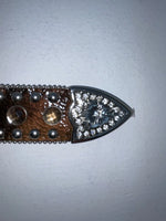 New Cow Print Genuine Leather Blazin Roxx Bling S Belt #N3510602 Z-59