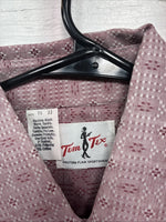 New Men’s Tem Tex Pink Designed Long Sleeve Pearl Snap 16 Large M-85