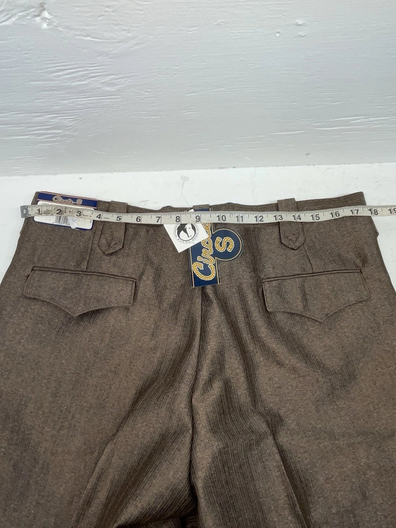 New Vintage Brown Circle S Polyester Pants #CP5091 SS-12