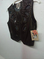 New Women’s Brown 1849 Authentic Ranchwear Show Vest XS G-609