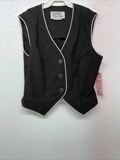 New Women’s Brown Western Heritage Western Show Vest 12 #54708 E-610