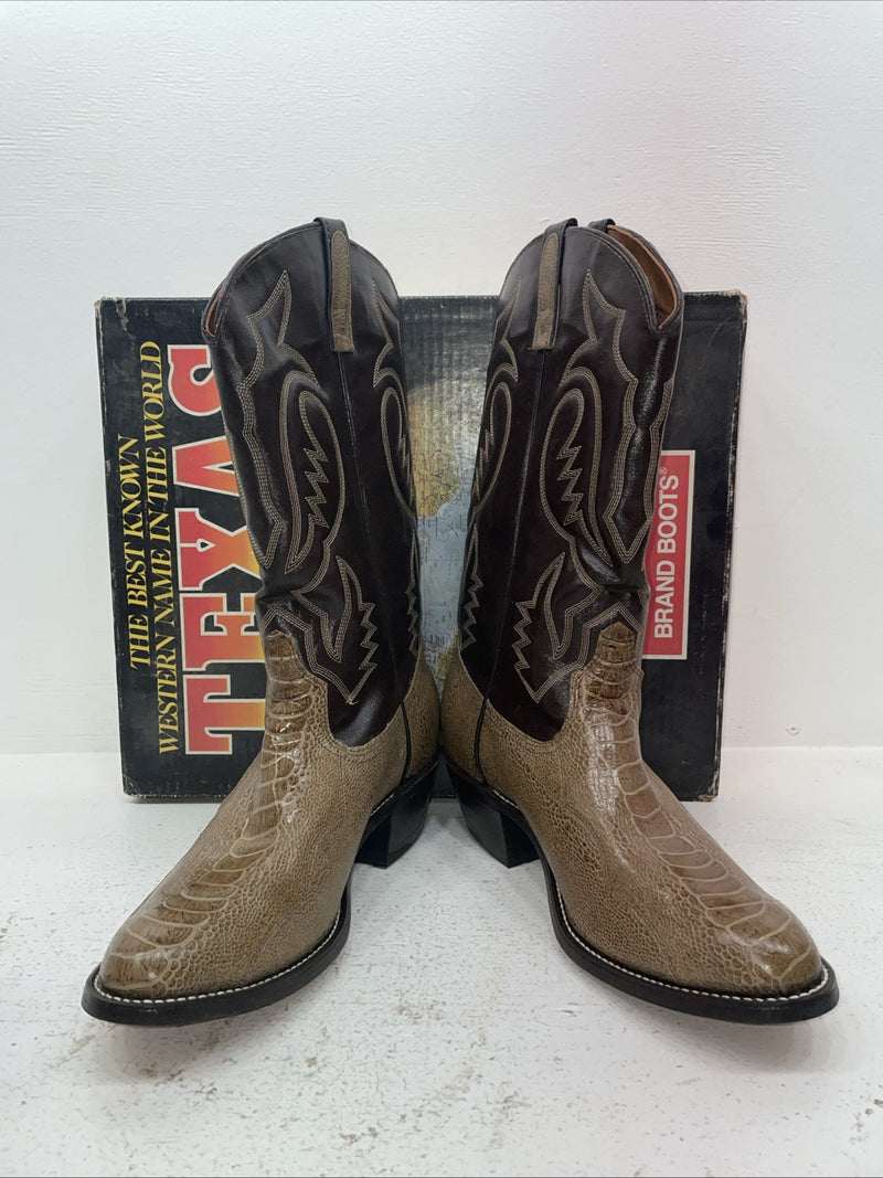 New Men’s Brown Texas Brand Cowboy Boots. 5041 10.5 10 1/2 E E. 7-98