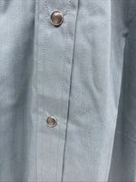 New Men’s ELY Cattleman Gray Short Sleeve Pearl Snap 16.5 Large AA-27