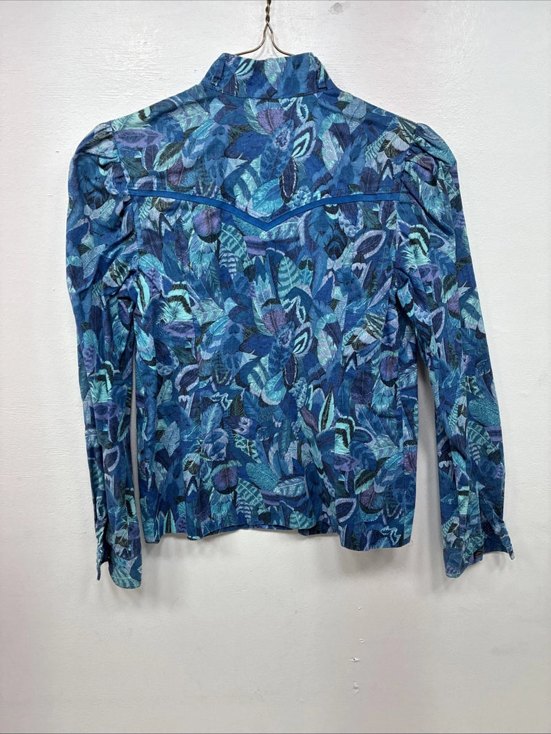 New Kids Blue Designed Long Sleeve Button Up Small MM-66
