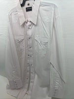 New Men’s White Horse White Long Sleeve Pearl Snap 3XL E-19