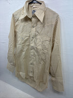 New Kids Miller Yellow Stripe Long Sleeve Pearl Snap Size XL CC-122
