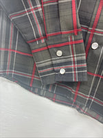 New Kids ELY Cattleman Green Red Plaid Long Sleeve Pearl Snap Medium DD-31
