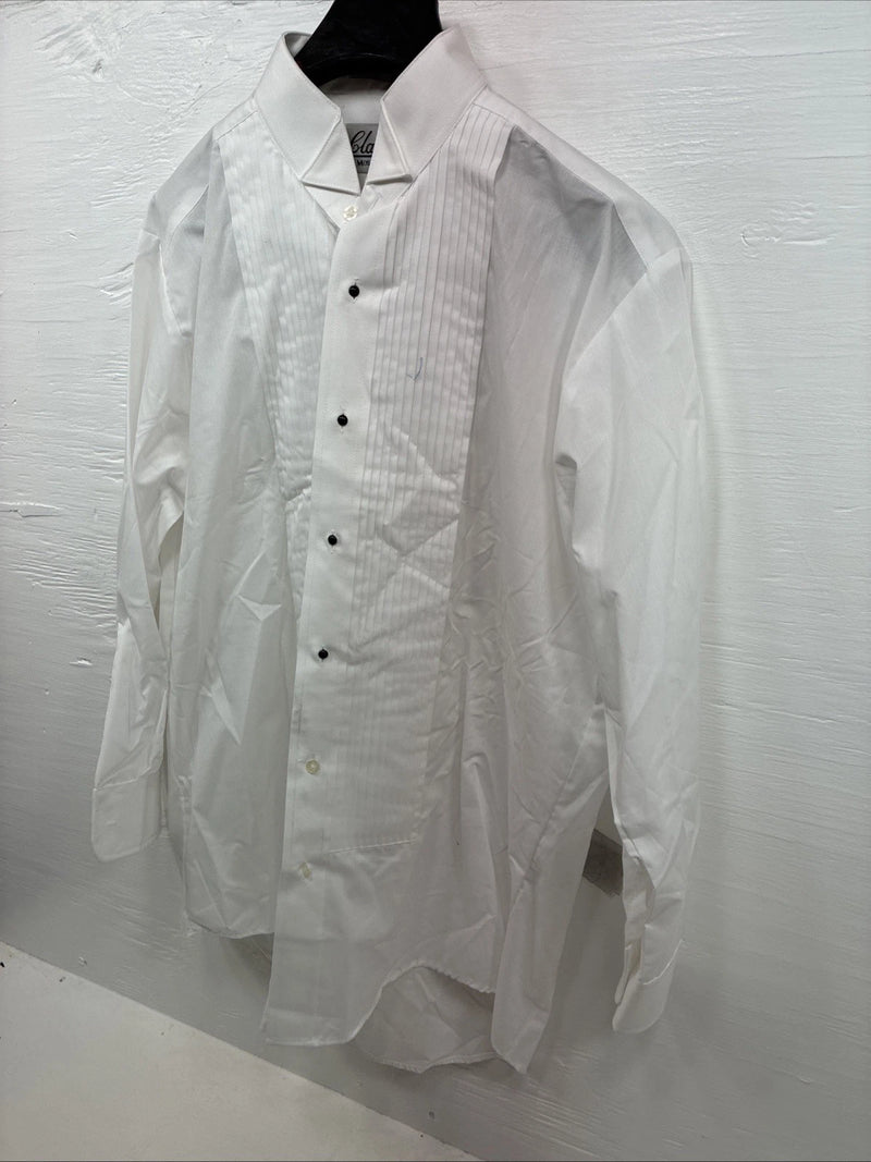 New Classix White Long Sleeve Button Up English Shirt 15-15.5 Medium AA-23
