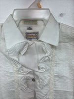 New Women’s Karman White Design Long Sleeve Pearl Snap Size 30 MM-80