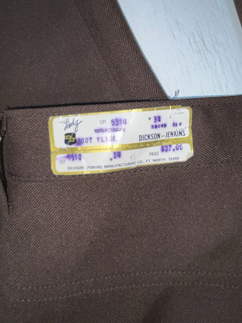 New Vintage Brown Dickson Jenkins Polyester Pants #5510 XX-99