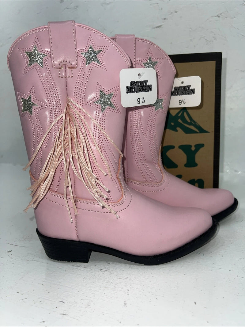 New Children’s Pink Smoky Mountain Cowboy Boots. 1164 9.5 9 1/2. 24-33