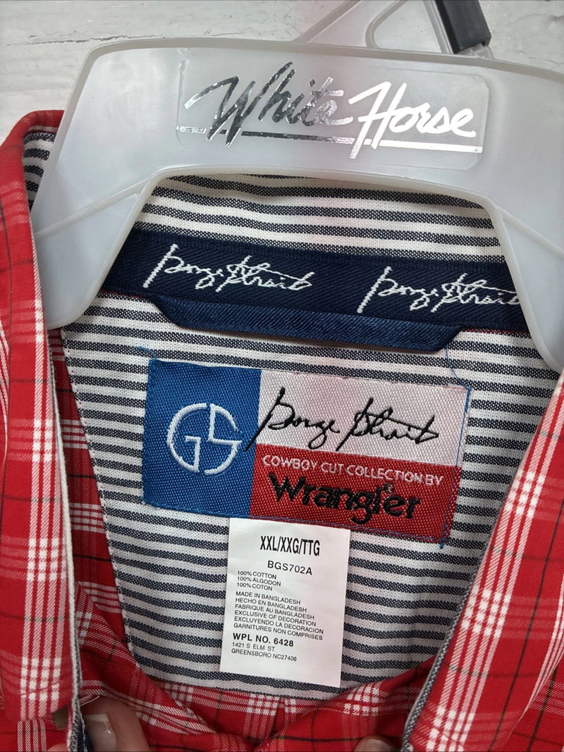 New Boy’s Wrangler Red Flannel Long Sleeve Button Up 2XL F-104