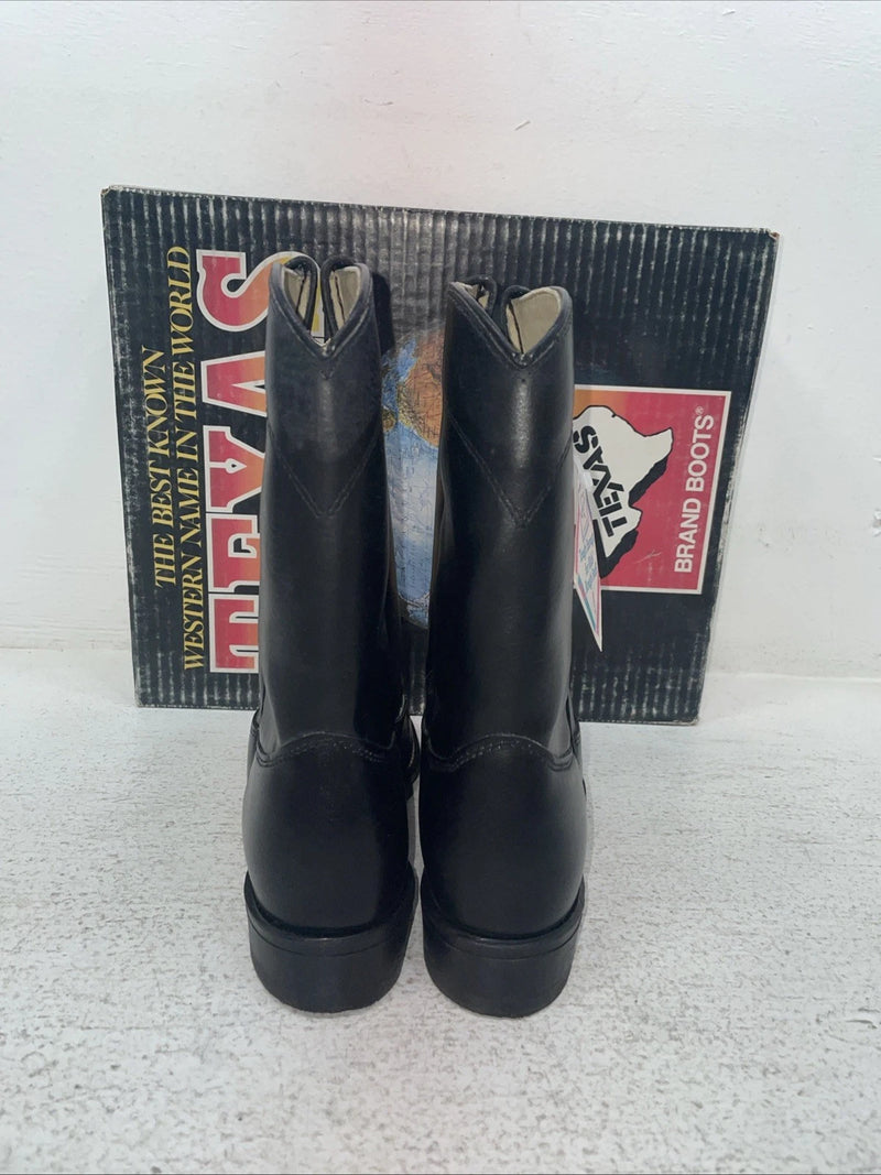 New Youth Black Texas Brand Cowboy Boots. 3200 3.5 3 1/2 D. 22-33