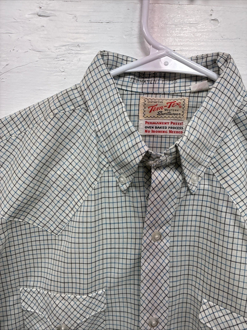 New Men’s Tem Tex White Strip Long Sleeve Button Up Small J-70
