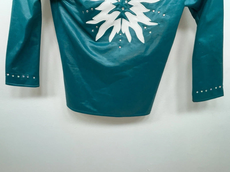 New Women’s Teal 1849 Authentic Ranchwear Long Sleeve Show Vest XS 3B-105