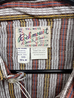 New Men’s Rock mount Multicolor Stripe Long Sleeve Pearl Snap 15.5 Medium AA-71