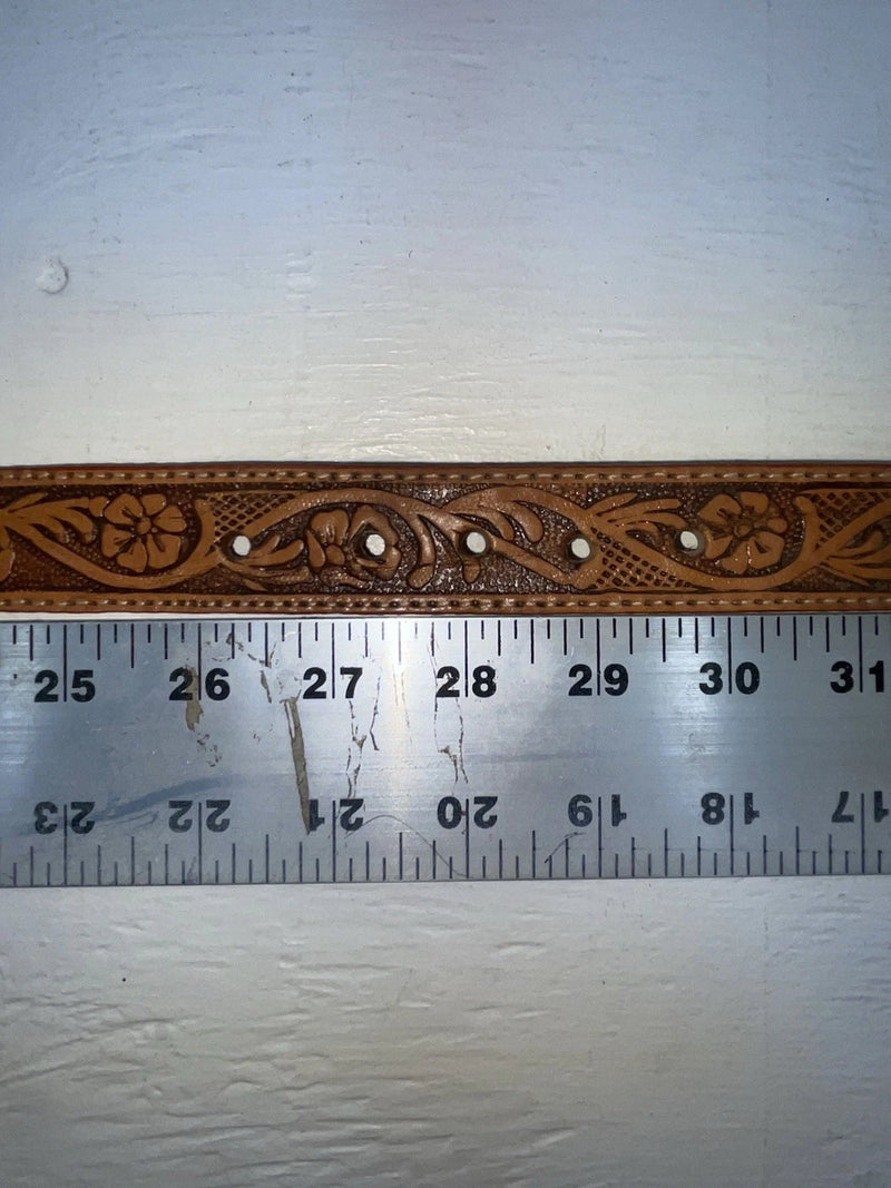 New Brown Genuine Leather Western Express Tooled 28” Belt NN-1