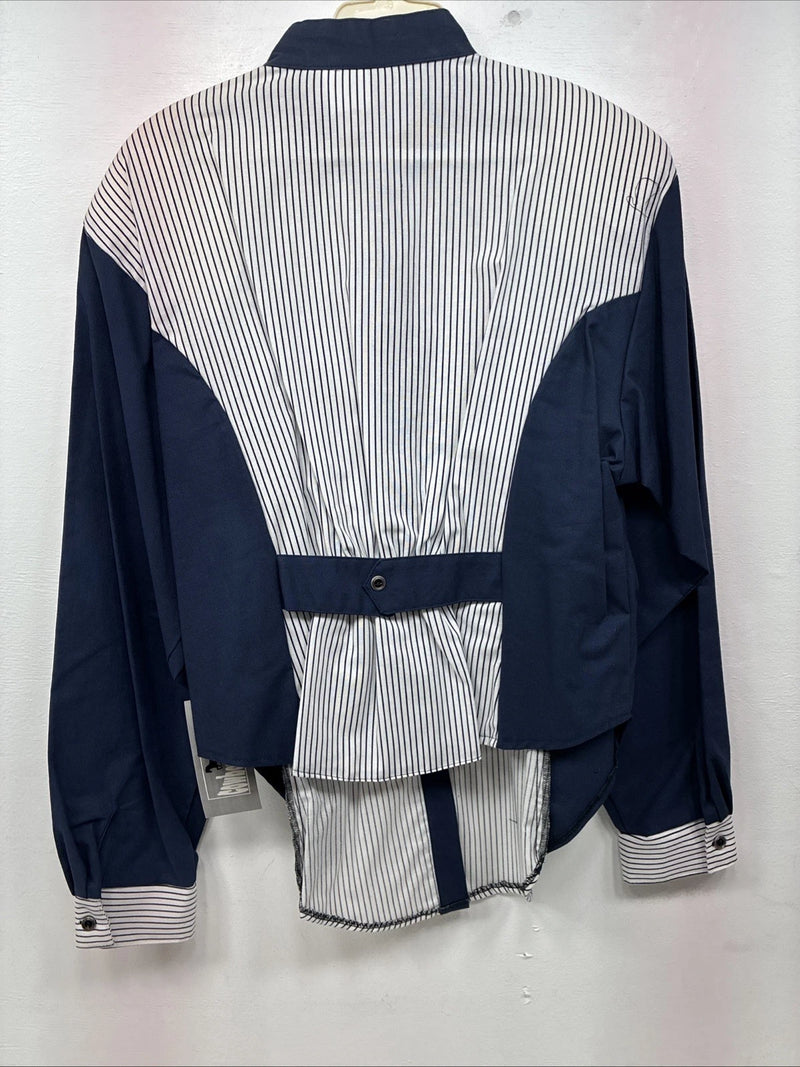 Be Women’s Cowboy Threads Blue White Long Sleeve Button Up Large LL-40