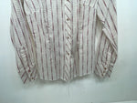 New Women’s White Striped DR Westerns Long Sleeve Button Up Shirt 3B-86