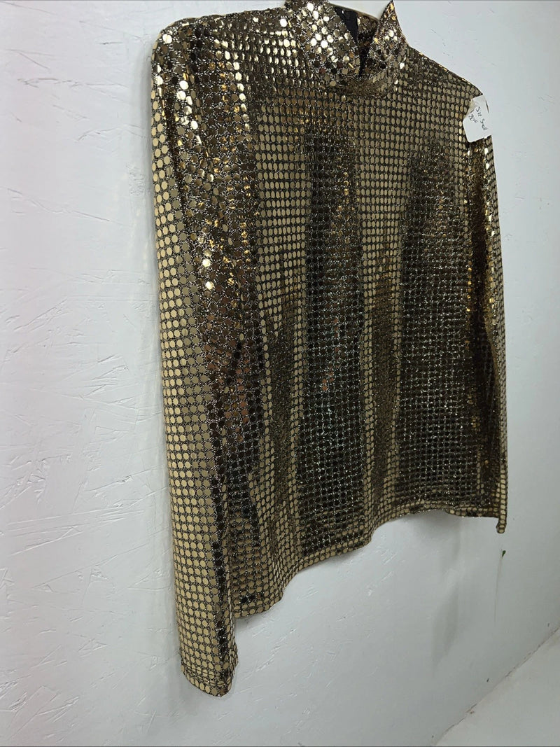 New Women’s 1849 Authentic Ranchwear Gold Long Sleeve Show Shirt Small WW-7