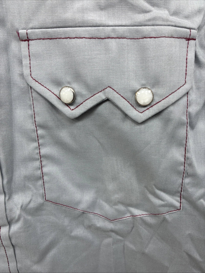 New Men’s Dee-Cee Gray Long Sleeve Pearl Snap 15.5 Medium O-24