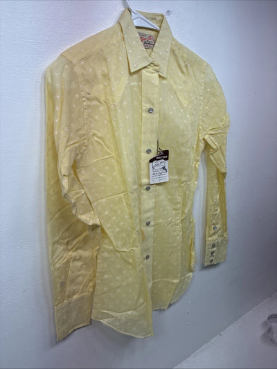 New Women’s Tem Tex Yellow Long Sleeve Pearl Snap Size 12 KK-22