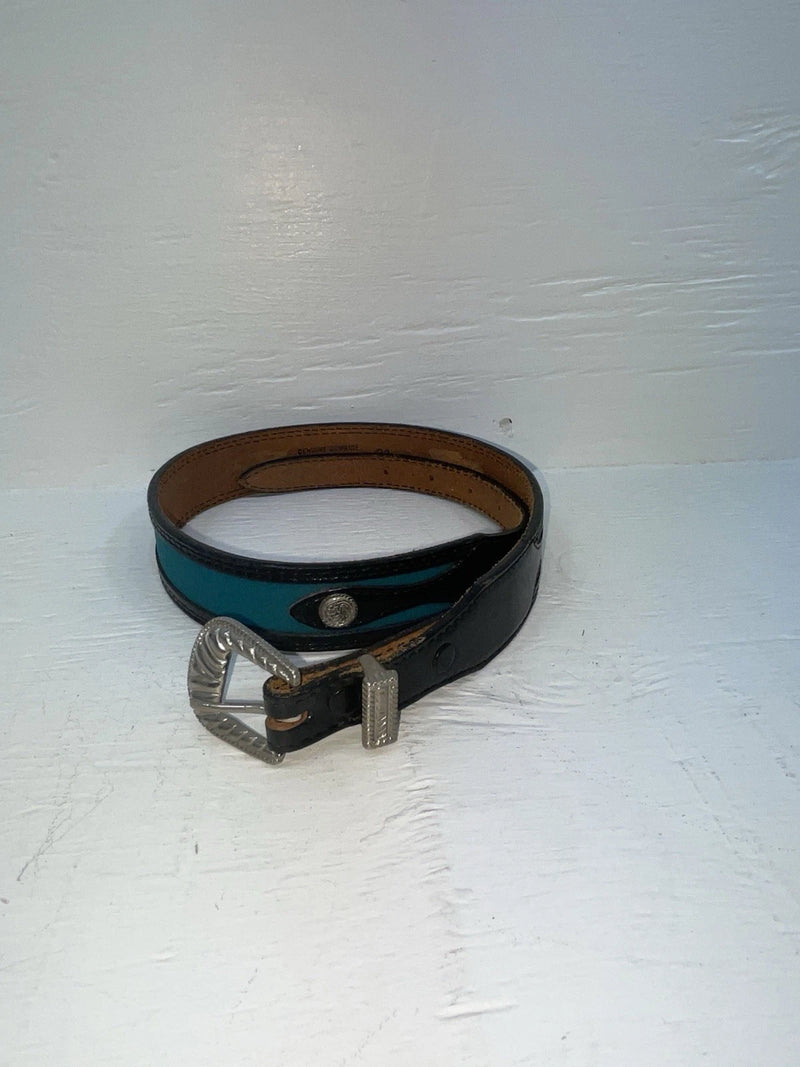 New Blue Genuine Leather 28” Belt JJ-12