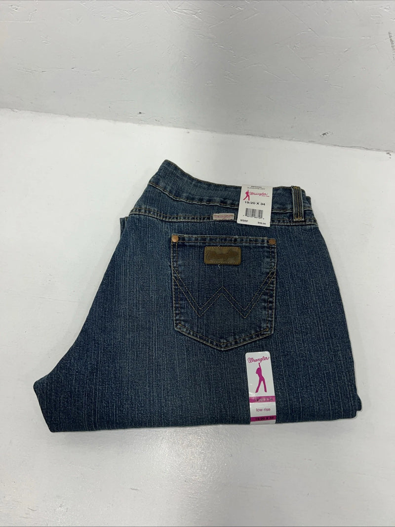 New Women’s Wrangler Low Rise Denim Jeans. 19/20x34 K-9