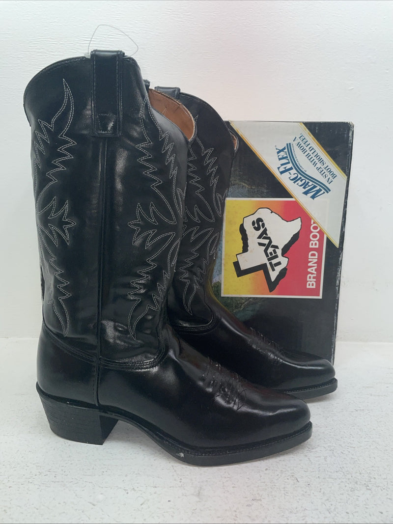 New Men’s Black Texas Brand Cowboy Boots. 1200 9.5 9 1/2 D. 4-76
