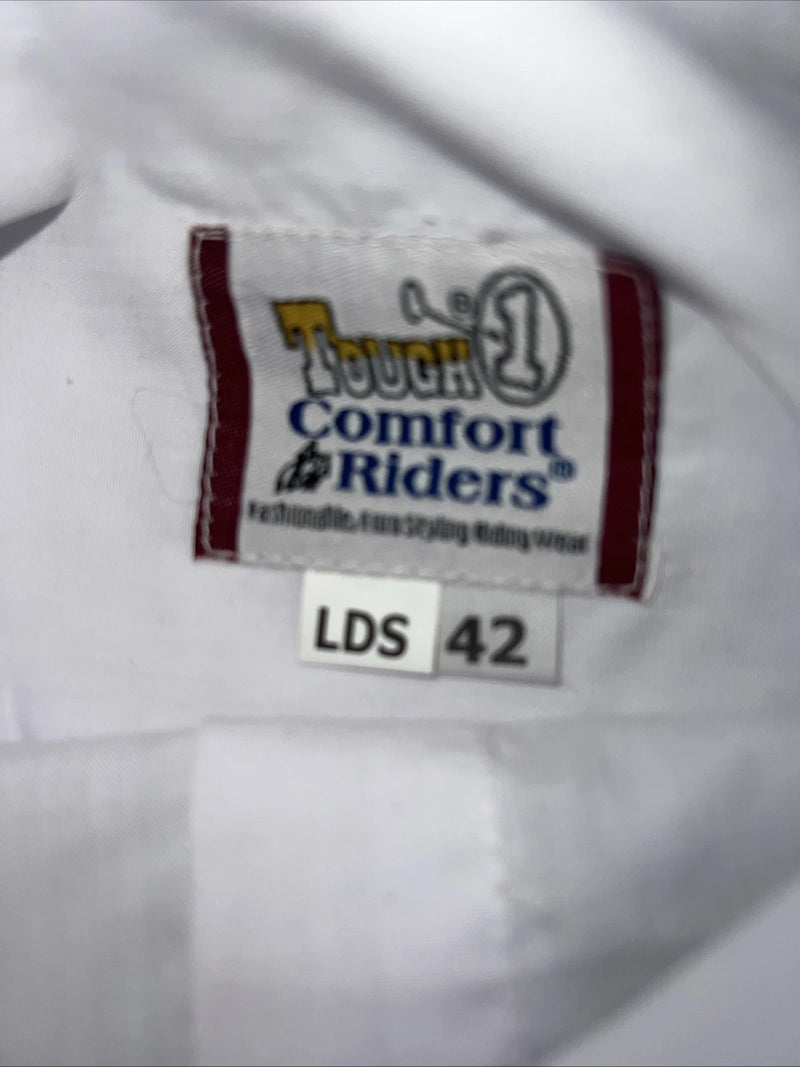 New Women’s White Tough1 Sleeveless English Riding Shirt Under Arm Vent. 42 G-23