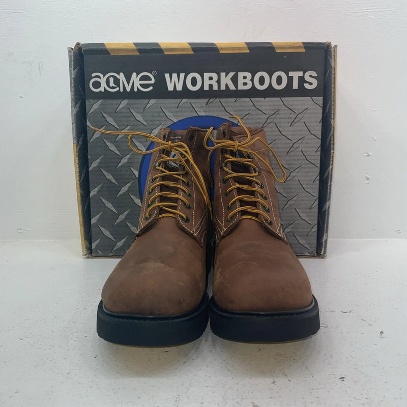 New Men’s Brown Lace Up Acme Cowboy Boots. 9078 12 E W. 10-9