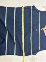 New Women’s Court Blue Stripe Short Sleeve Polo Shirt Medium KK-65
