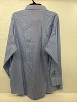 New Men’s White Horse Blue White Stripe Long Sleeve Pearl Snap 2XL H-58