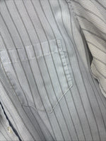 New Women’s Forego Blue Stripe Long Sleeve Button Up Size 36 LL-31