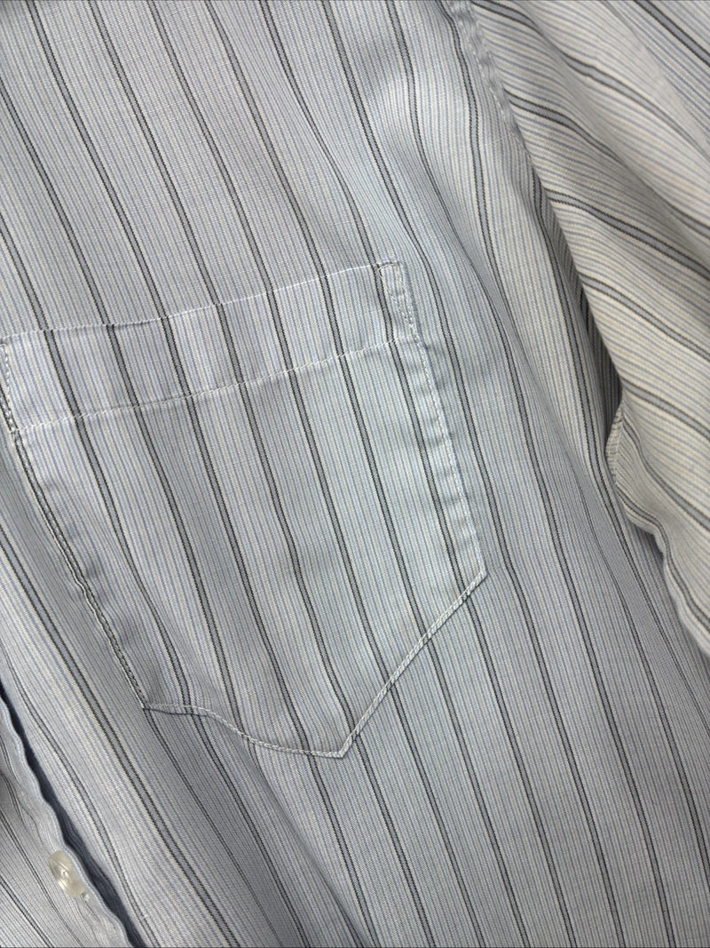New Women’s Forego Blue Stripe Long Sleeve Button Up Size 36 LL-31