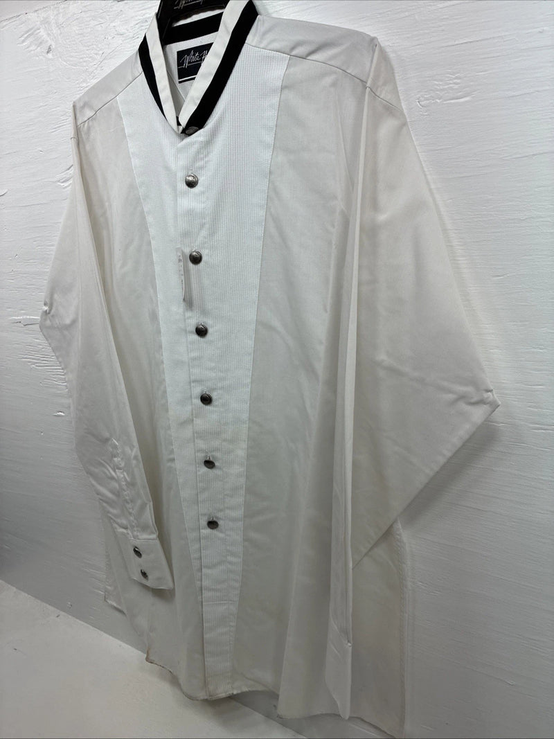 New Men’s White Horse White Tux Long Sleeve Button Up Undershirt XL H-87