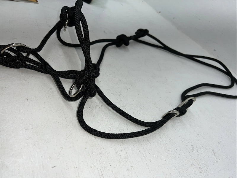 New Tough 1 Black Rope Halter Side Pull Combo #50-4000 H-502