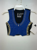 New Kids Blue With Bling Valencia Sleeveless Zip Up Vest S #052235G 3B-60
