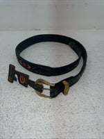 New Black Genuine Leather Chambers Beaded 32” Belt #30175 Z-29