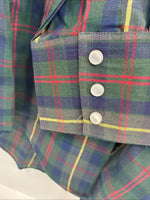 New Men’s ELY Plains Green Plaid Long Sleeve Pearl Snap 15.5 X 32 Medium R-36