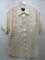 New Men’s Panhandle Slim Yellow Stripe Short Sleeve Pearl Snap 16.5 Large X-40