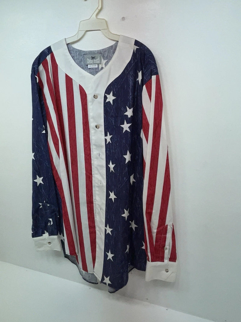 New Men’s American Cowboy Threads Long Sleeve Button Up Shirt M 3B-47