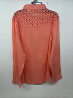 New Women’s Cumberland Pink Long Sleeve Pearl Snap Large KK-110