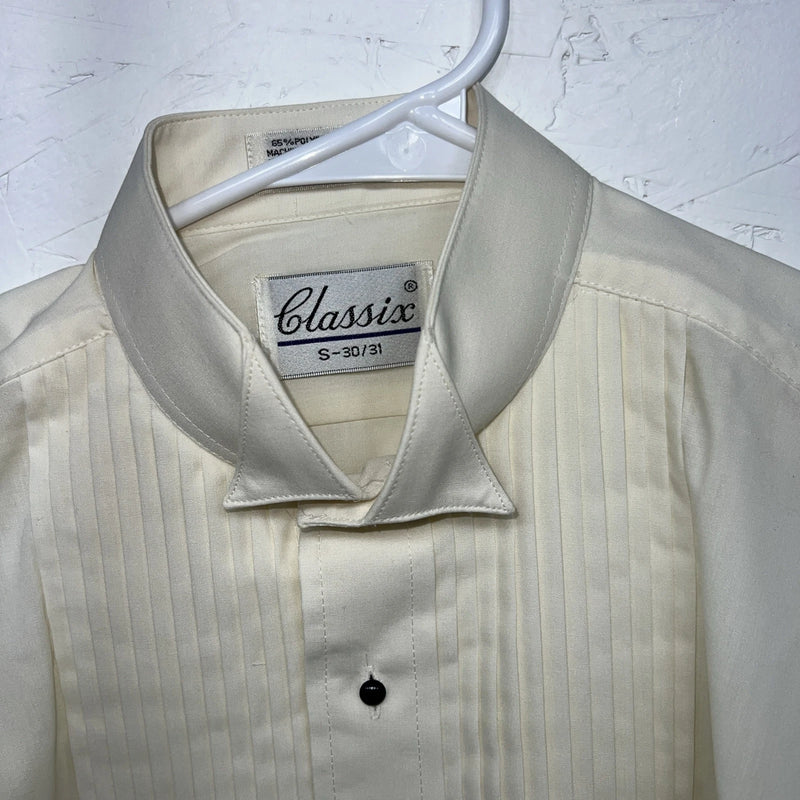 New Men’s Classix Cream Long Sleeve Pearl Snap Small 30/31 B-49