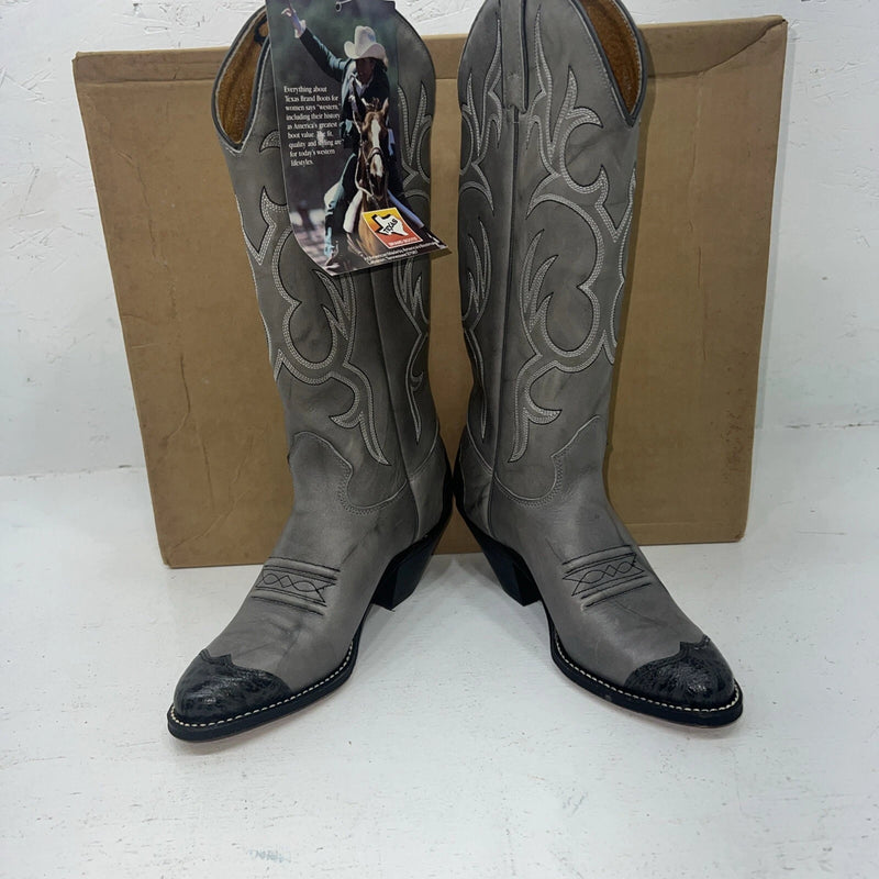 New Women’s Gray Texas Brand Cowboy Boots. 4902 5.5 5 1/2 M. 20-33