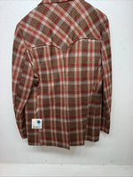 New Men’s Pioneer Wear Red Plaid Suit Jacket 44 #554 LL-608