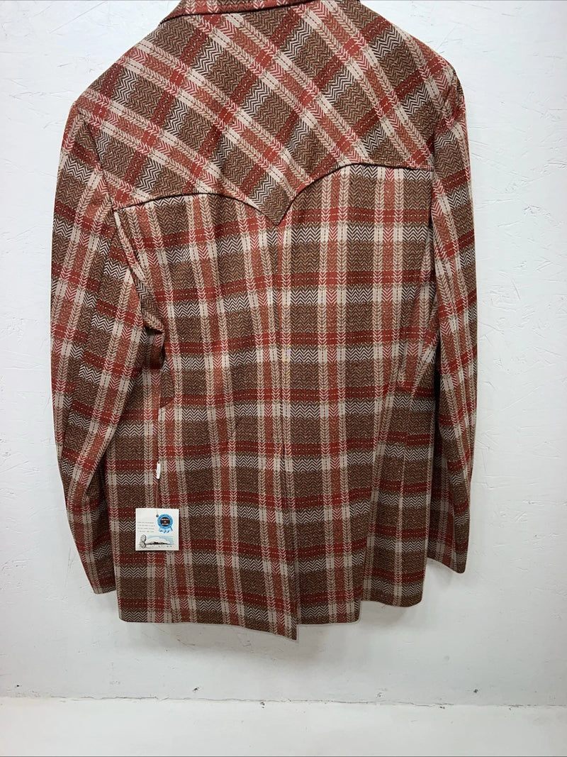 New Men’s Pioneer Wear Red Plaid Suit Jacket 44 #554 LL-608
